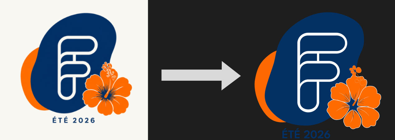 Comparaison d'un logo PNG pixelis&eacute; et de sa version vectoris&eacute;e, nette et exploitable sur tous supports